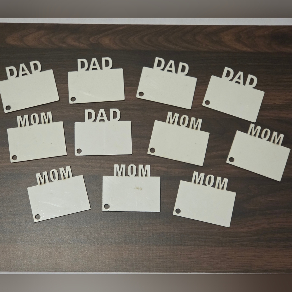 Sublimation Mom, Dad, And Square Keychain